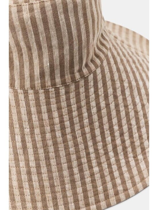 ZARA REVERSIBLE 100% LINEN STRIPED HAT main image 4